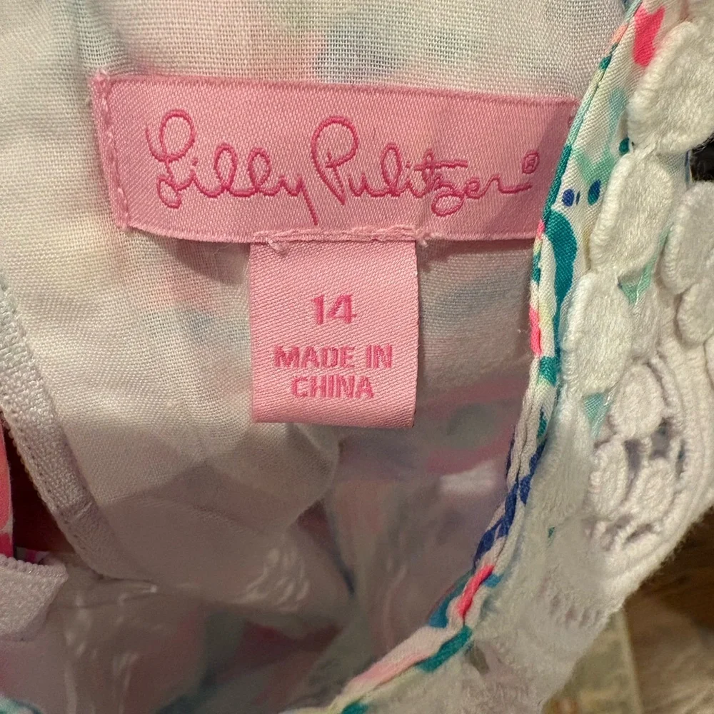 Lilly Pulitzer Pink Floral Trim Halter Dress - Picture 2 of 3